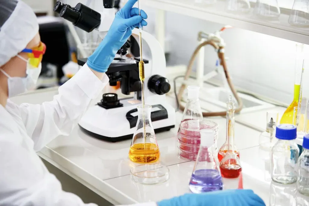 Laboratory scientist preparing samples