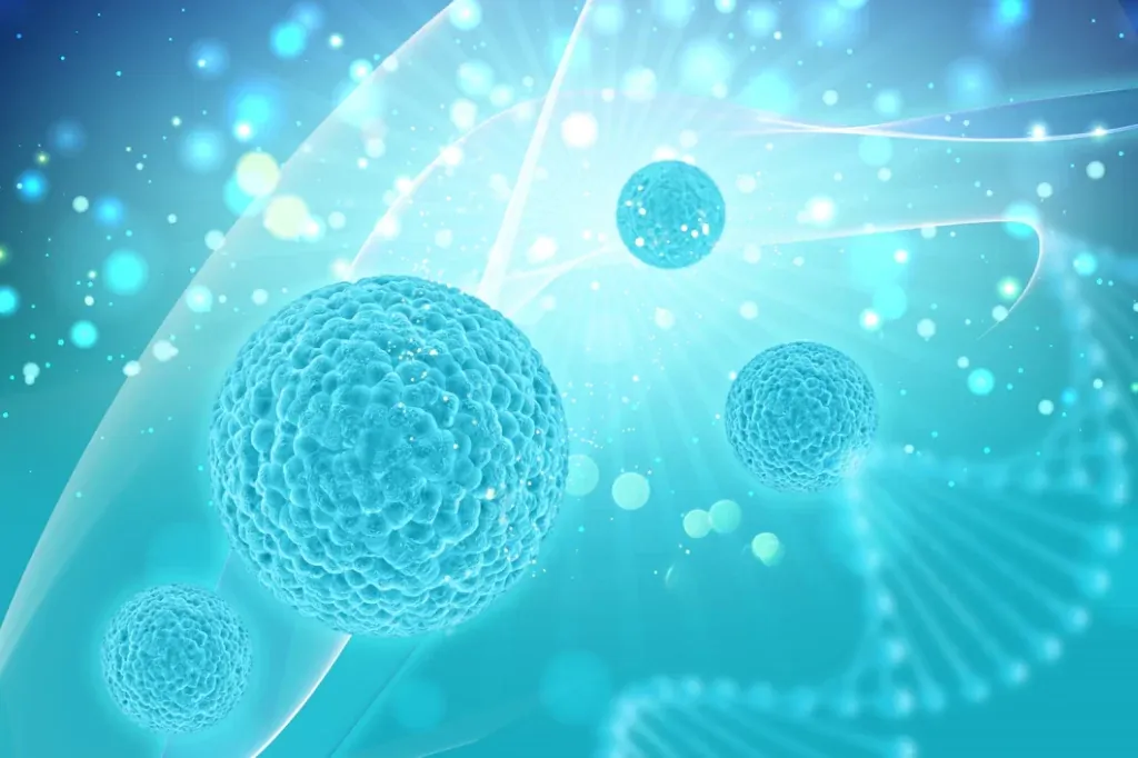 Illustration of cells under a microscope